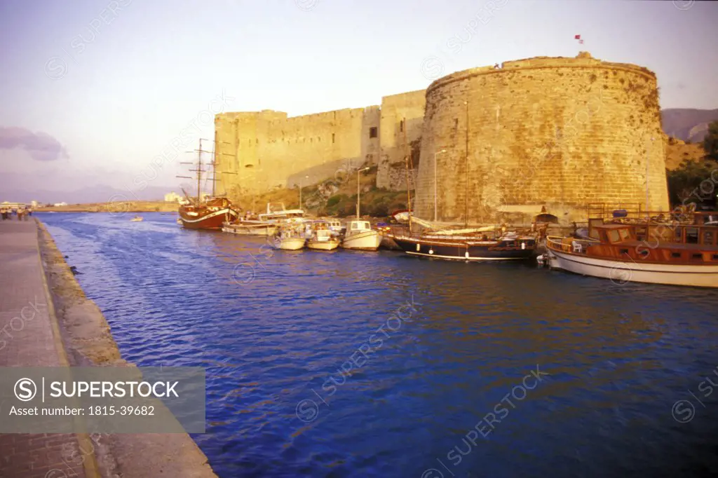 Fortress at the entry to harbour of Girne (Keryneia, Kyrenia), North Cyprus