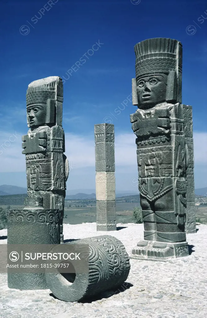 Mexico, Tula, fragments of columns