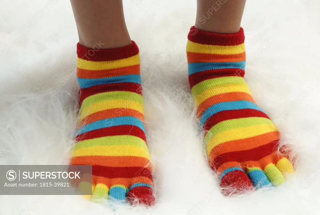 Striped socks with toes