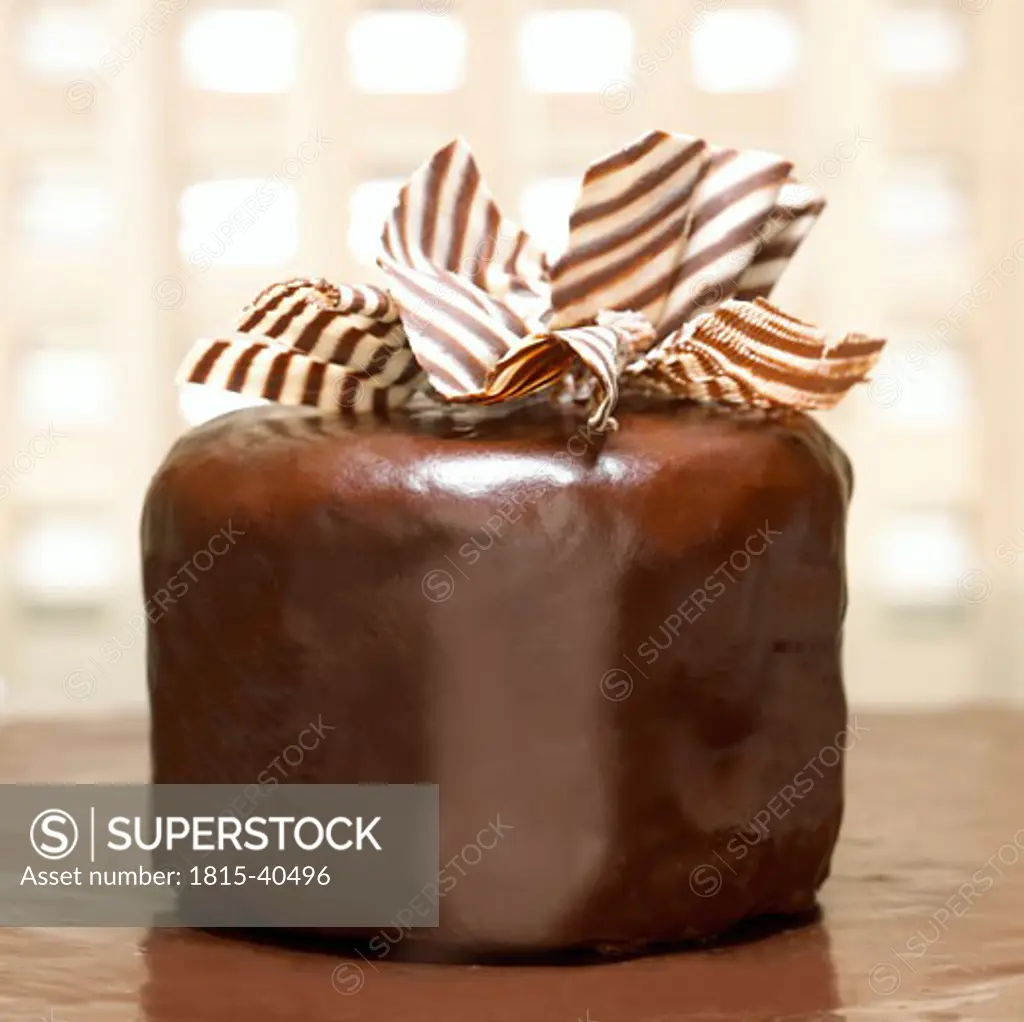 Chocolate cake, close-up