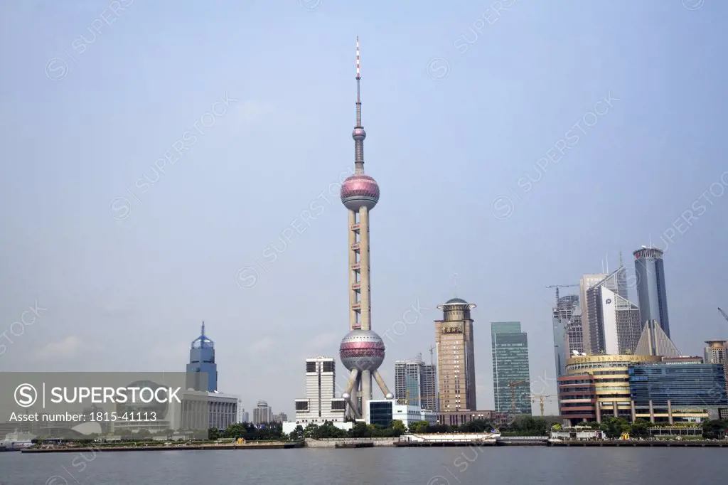 China, Shanghai, skyline, Oriental Pearl TV Tower