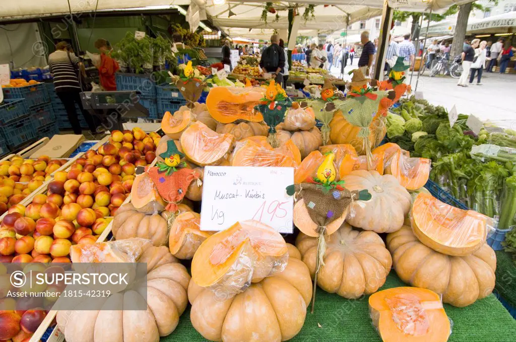 Germany, Bavaria, Pumpkins on Viktualienmarket