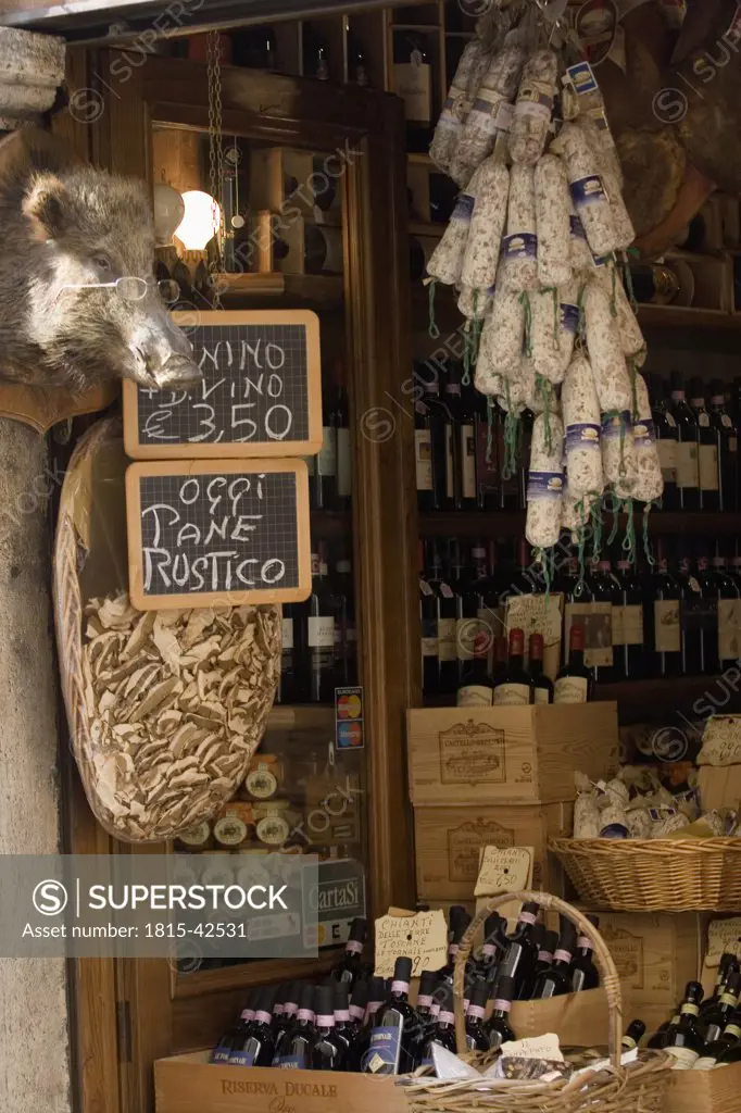 Italy, Tuscany, food store in Siena