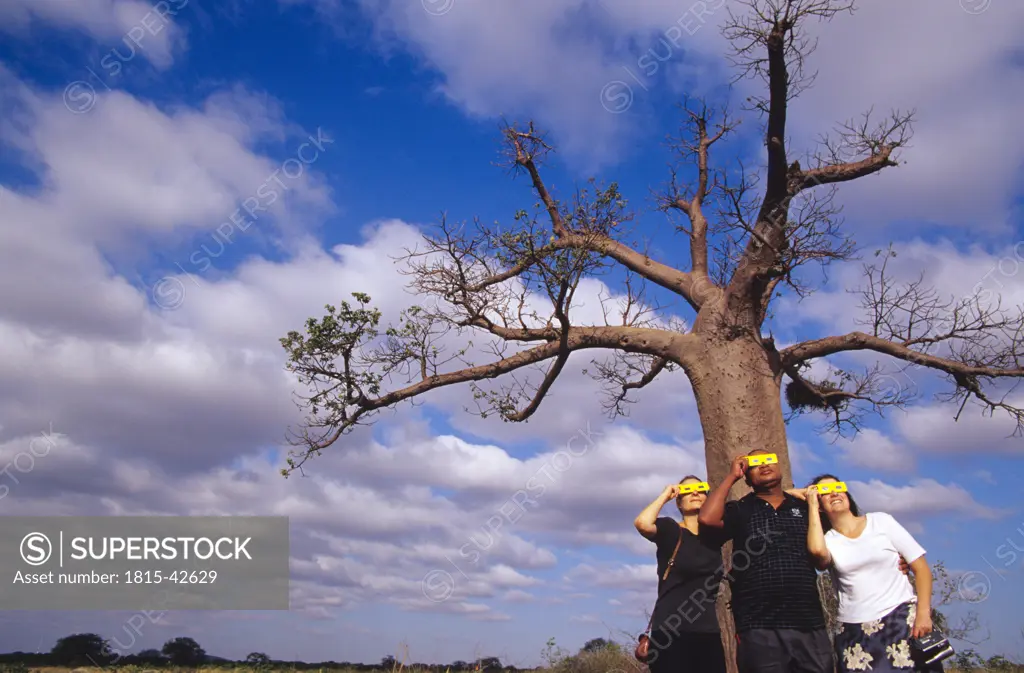 Total Eclipse with Baobab Tree in the North of Southafrica