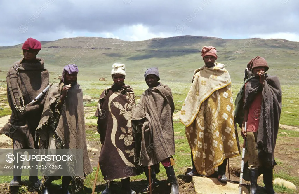 Basotho tribe settling on Sani Top , Lesotho, RSA