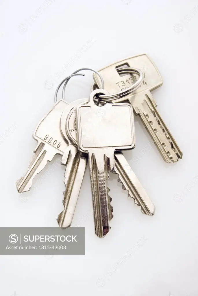 Bunch of keys, elevated view