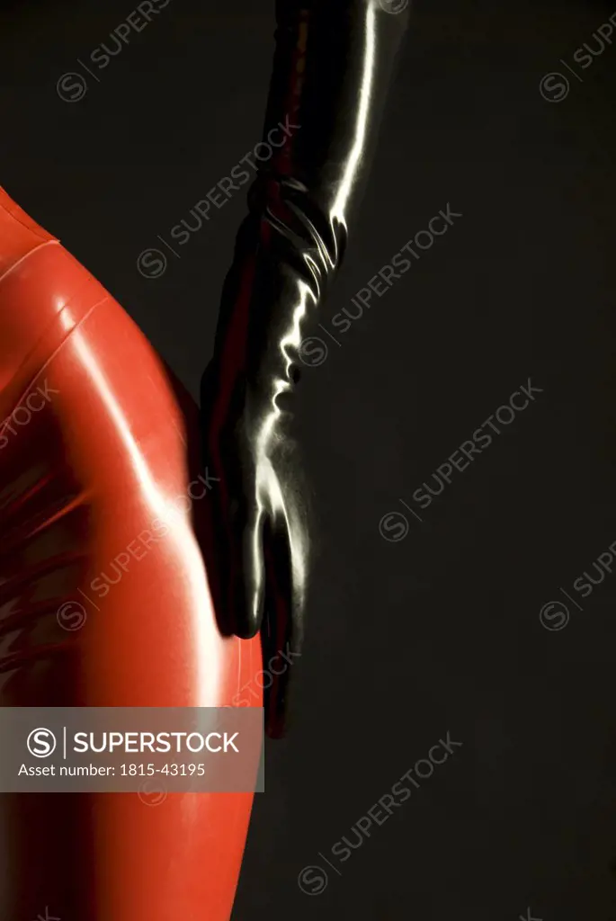 Woman in fetish wear, close-up