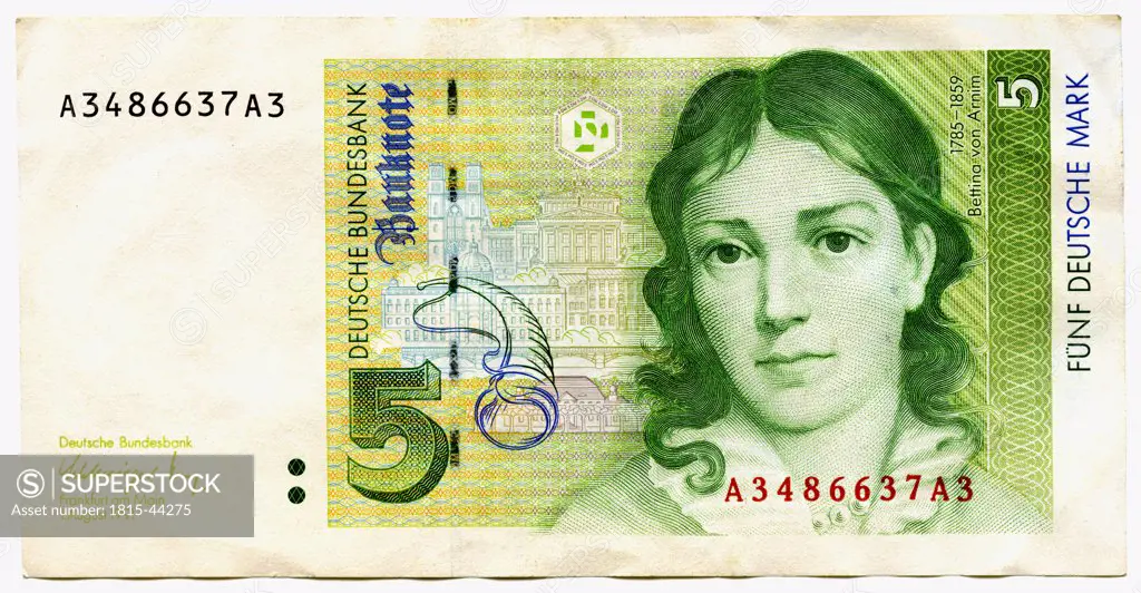 Banknote, deutschmark, close-up