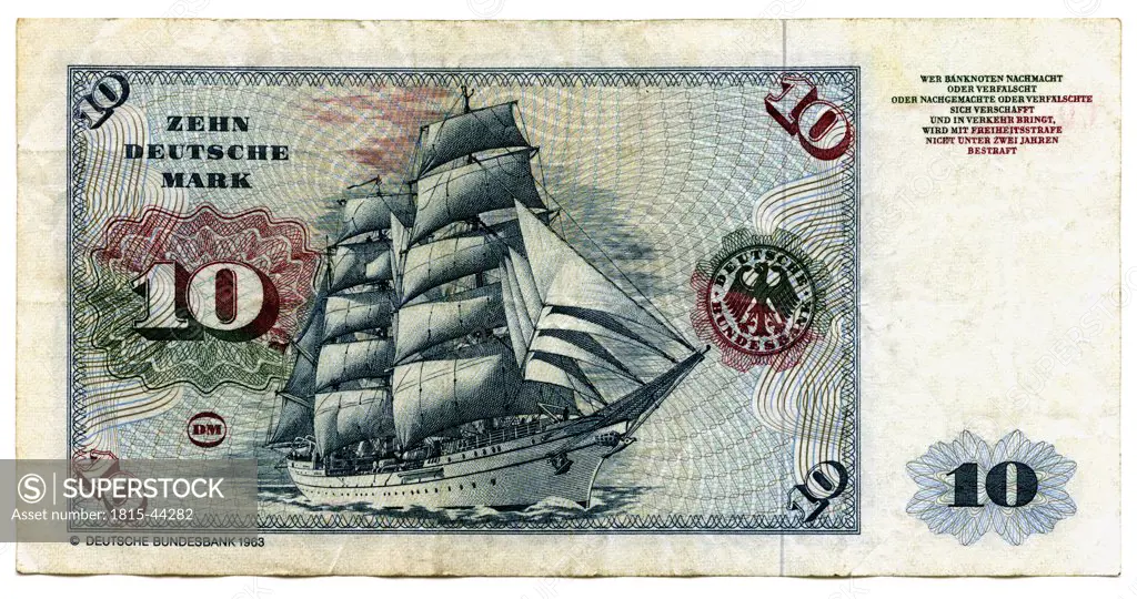 Banknote, deutschmark, close-up