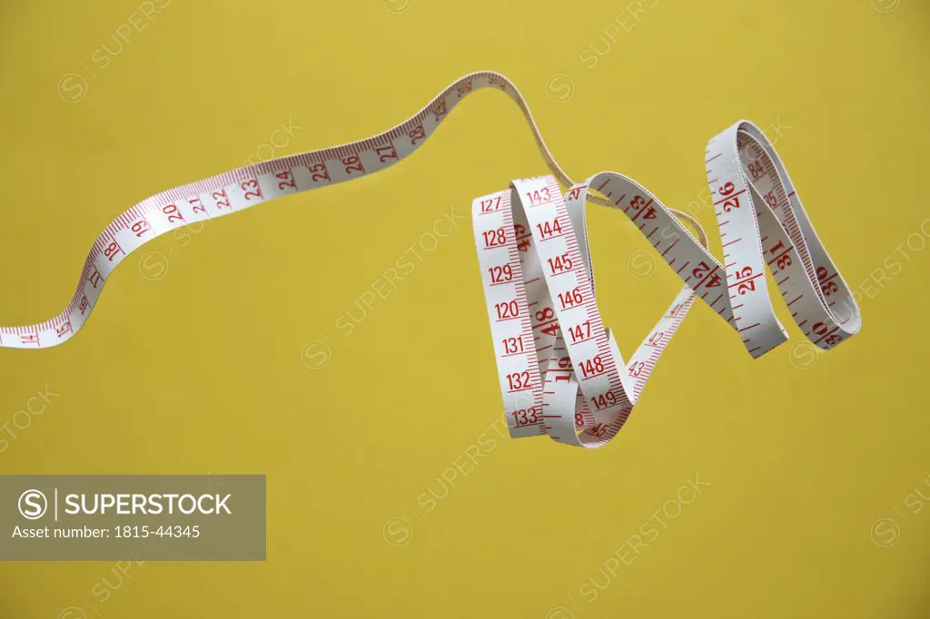 Coiled measuring tape, close-up