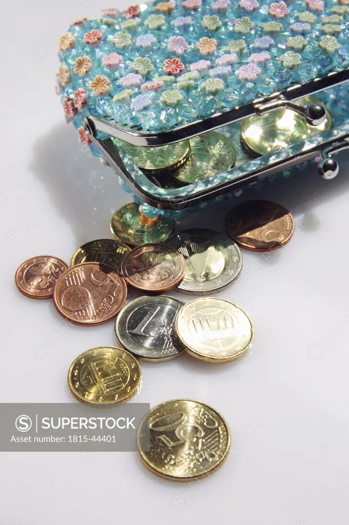 Purse with change, close-up
