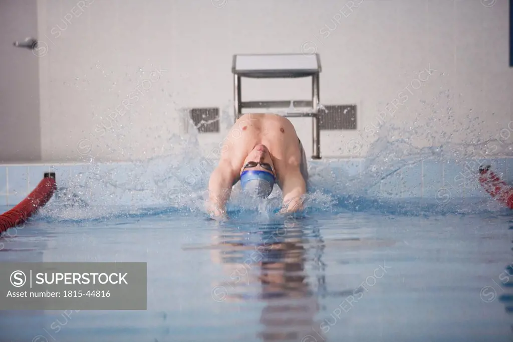 Swimmer backstroking