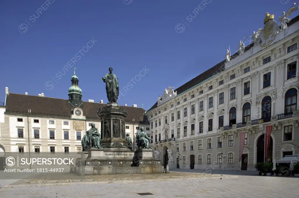 Austria, Vienna, Fountain in yard of old castle