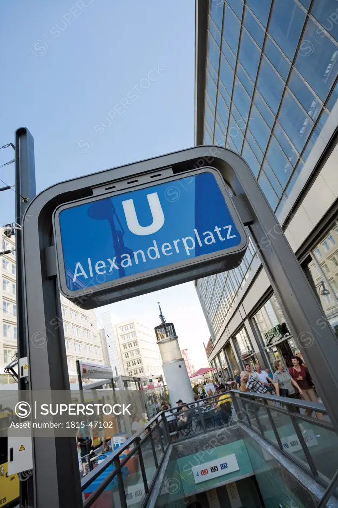 Germany, Berlin, Subway sign, Alexanderplatz