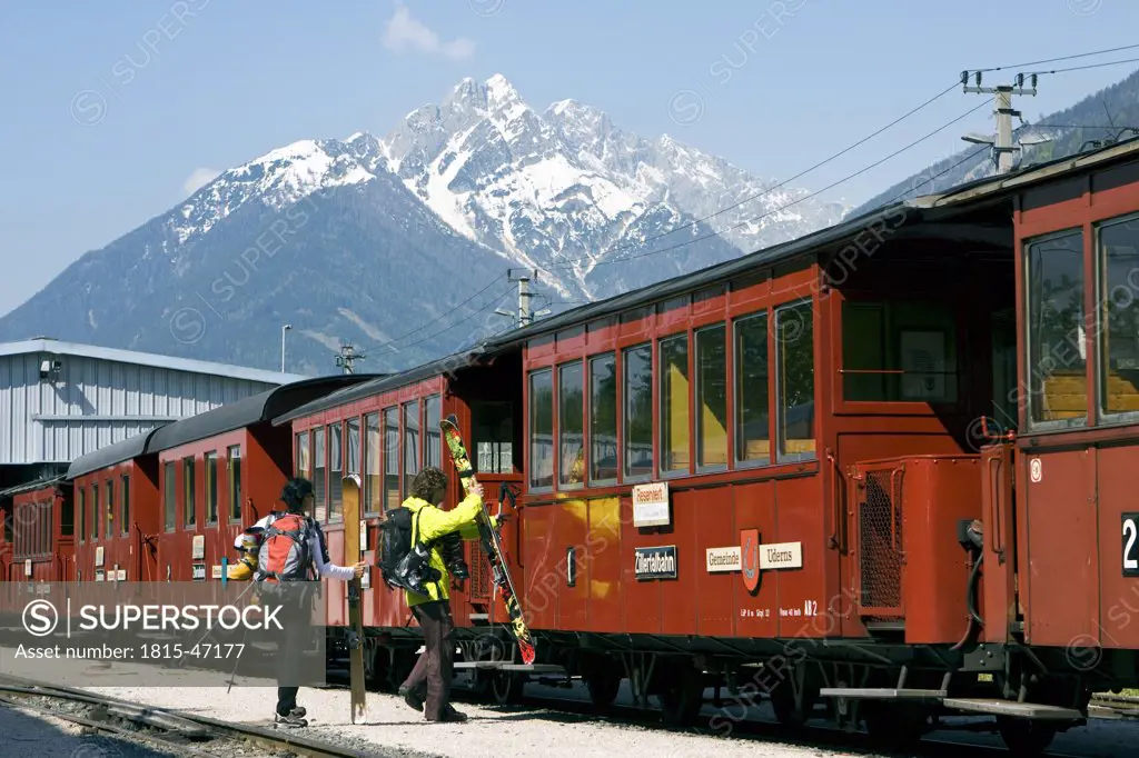Austria, Tyrol, People on train platform