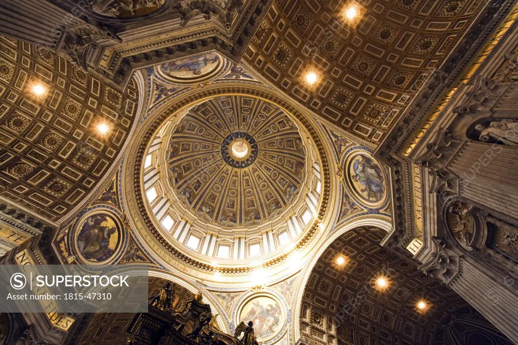 Italy, Rome, Vatican, St. Peter's Basilica, Cupola, low angle view