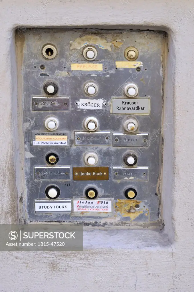 Germany, Bavaria, Munich, Names and doorbells