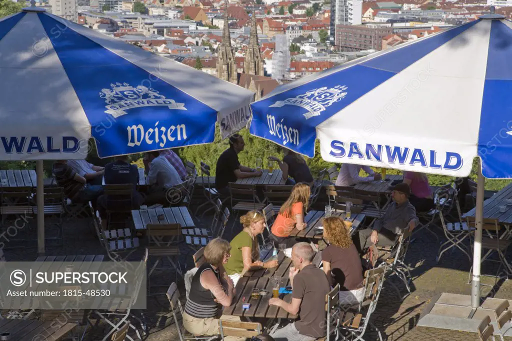 Germany, Baden-Württemberg, Stuttgart, People in beer garden
