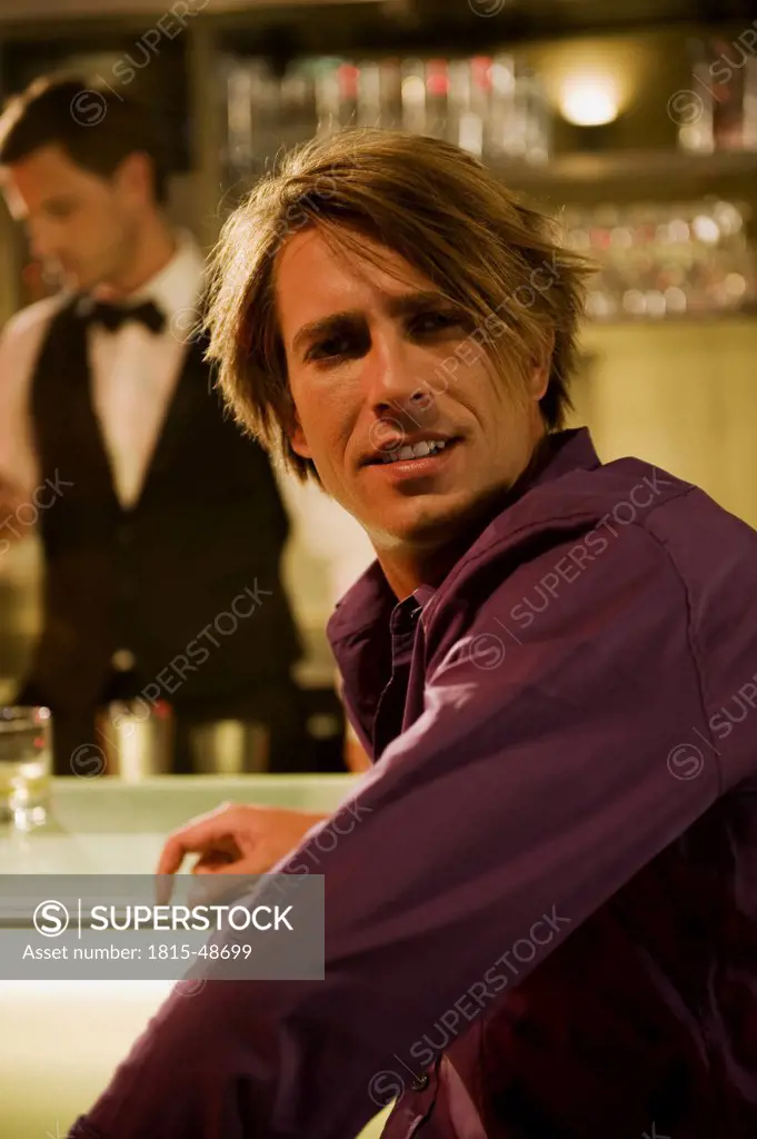 Man in bar, portrait
