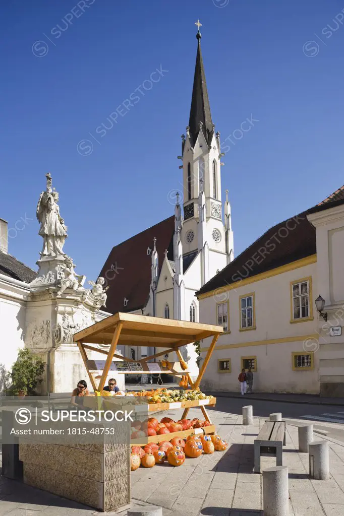 Austria, Melk, Market place and Parish church
