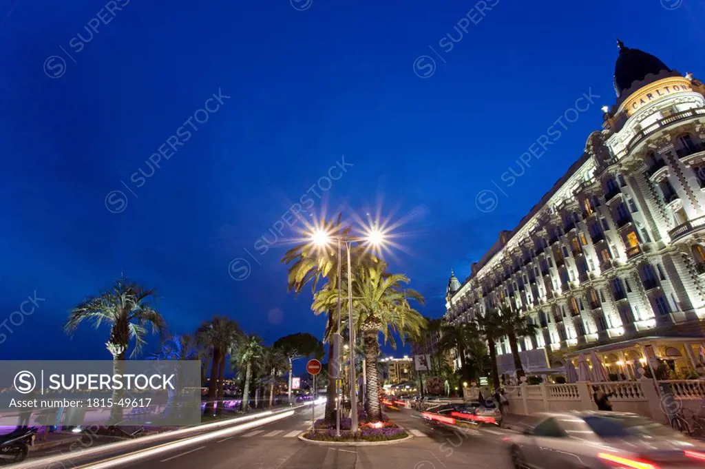France, Cote d´Azur, Cannes, Boulevard de la Croisette, Carlton Intercontinental Hotel