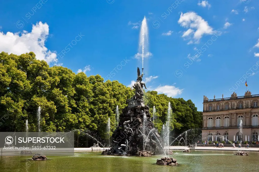 Germany, Bavaria, Herrenchiemsee Castle, Fama fountain
