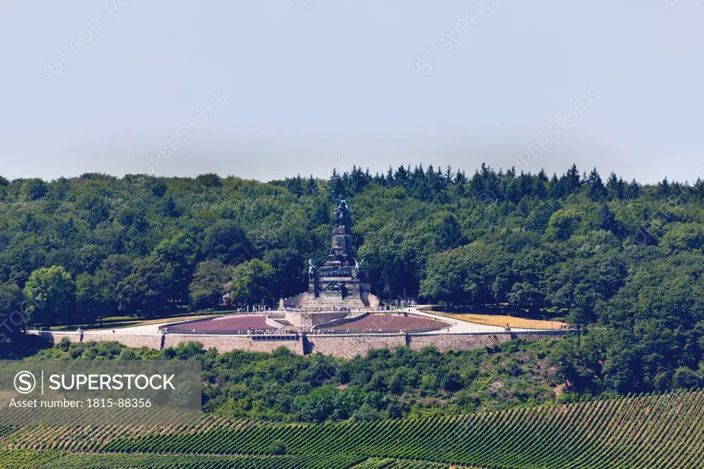 Europe, Germany, Hesse, View of niederwalddenkmal memorial