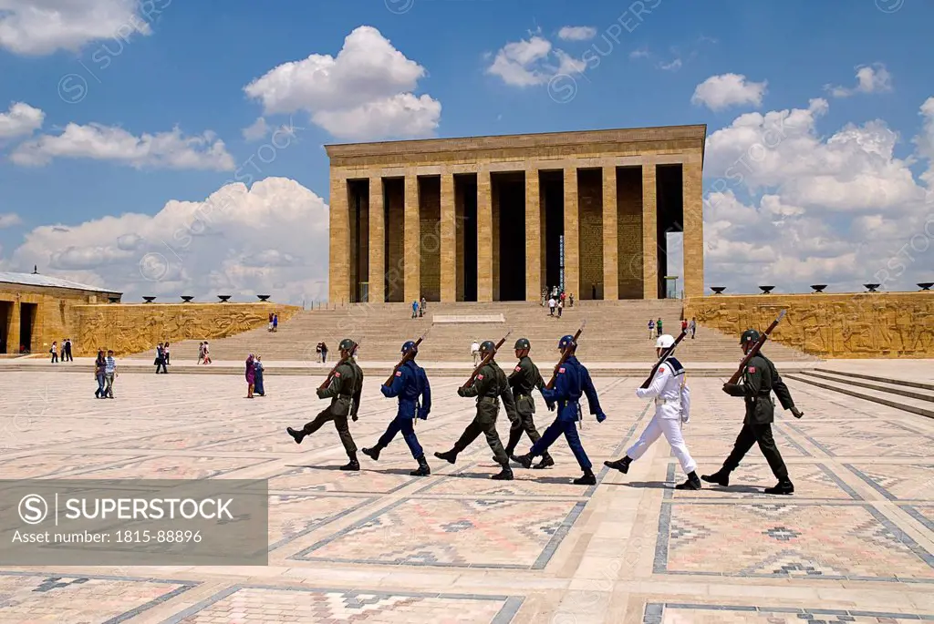 Turkey, Cappadocia, Ankara, Anitkabir, Changing of the guards at mausoleum of kemal ataturk