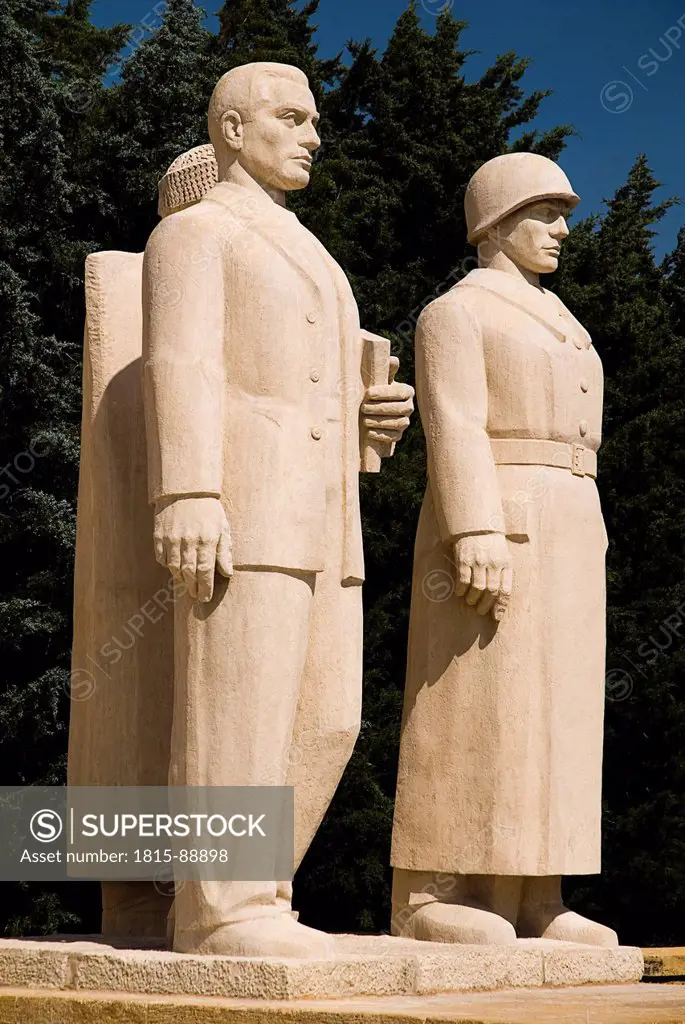 Turkey, Cappadocia, Ankara, Anitkabir, Statues of soldiers