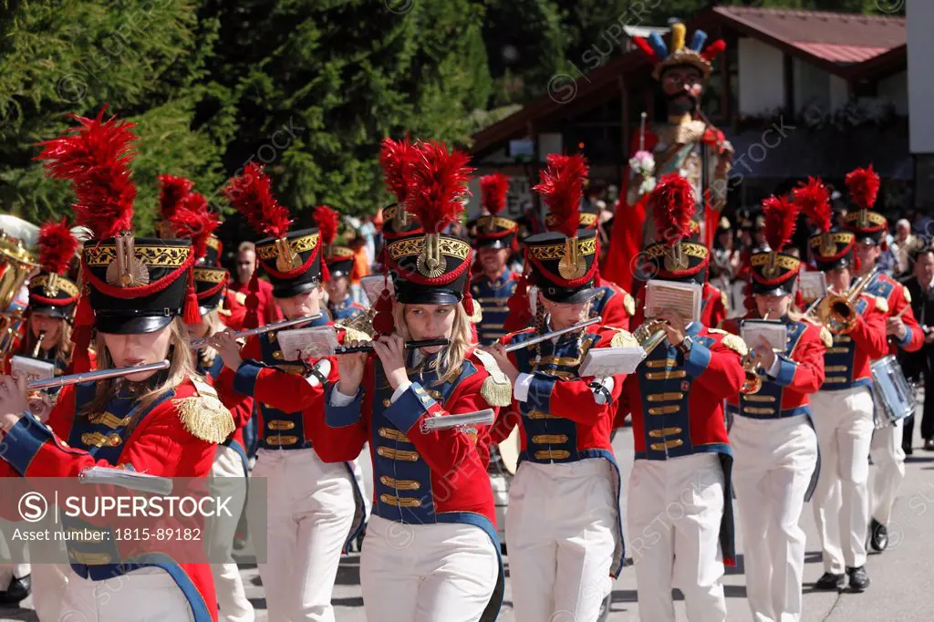 Austria, Salzburg, Lungau, People celebrating samson parade at katschberg