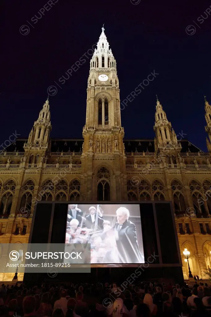 Austria, Vienna, Film festival on Rathausplatz square at city hall
