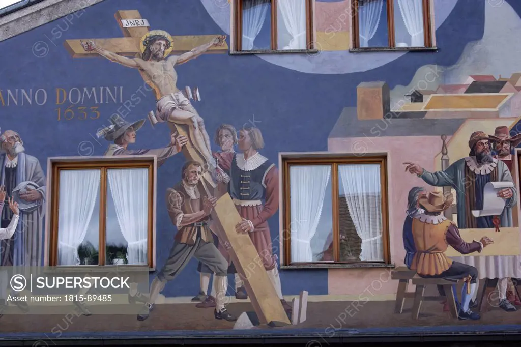 Europe, Germany, Upper Bavaria, Oberammergau, People performing passion play of jesus christ