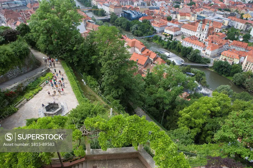 Austria, Styria, Graz, Elevated view of old town