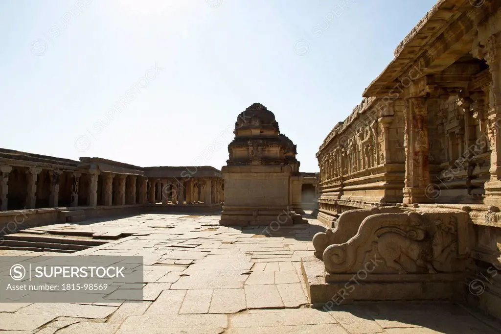 India, Karnataka, Hampi, View of Krishna temple