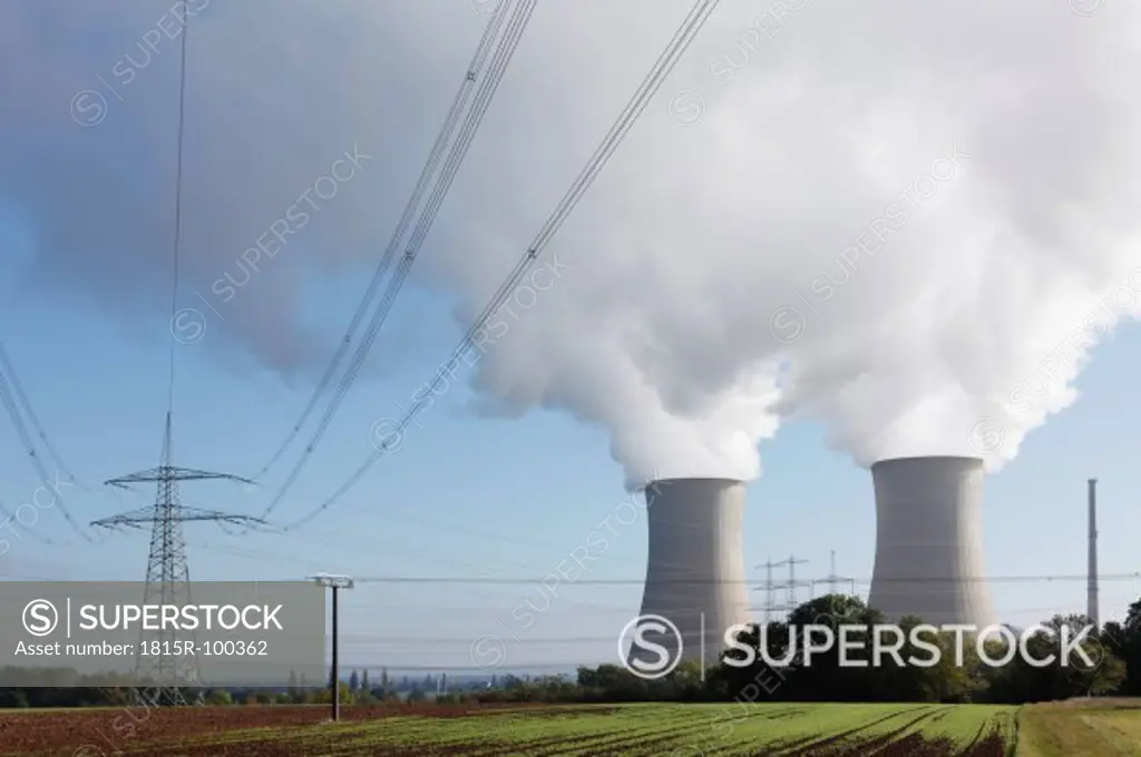 Germany, Bavaria, Grafenrheinfeld, View of nuclear electric power plant