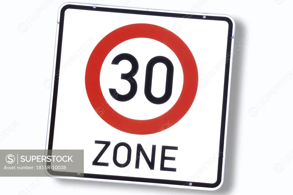 Speed sign,, close-up