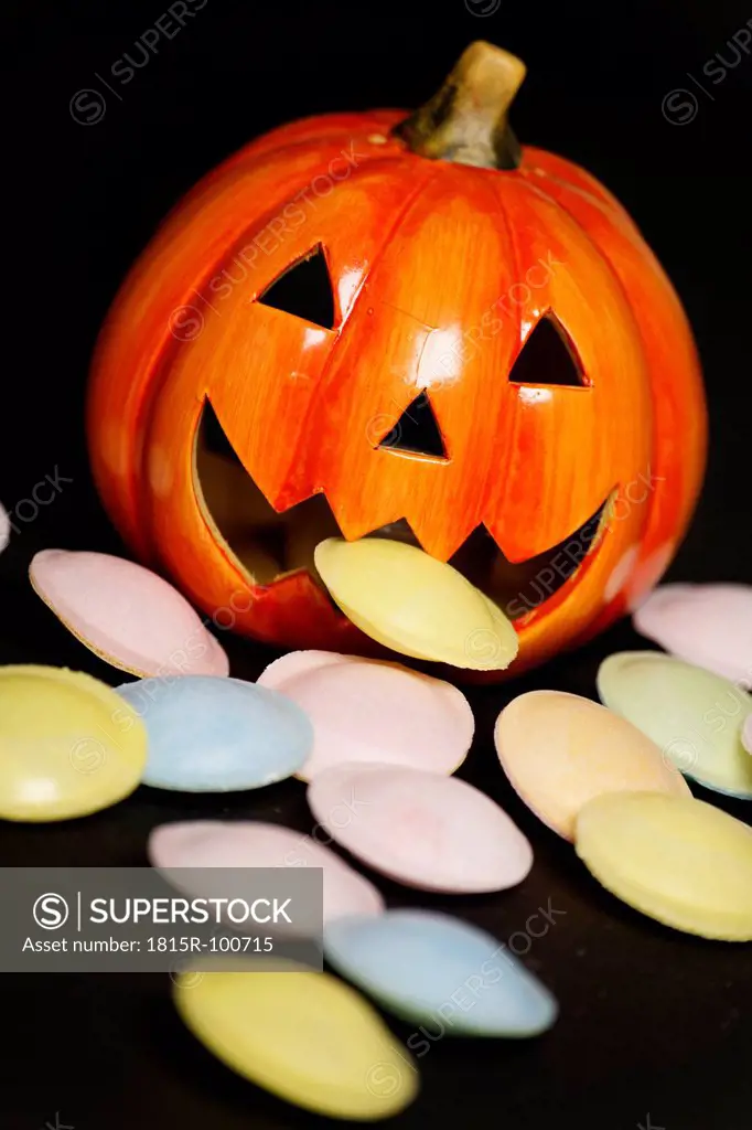 Halloween with sugar on black background