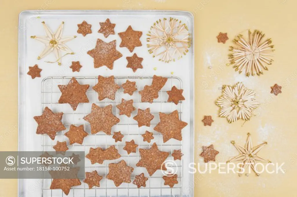Christmas cookies on baking tray