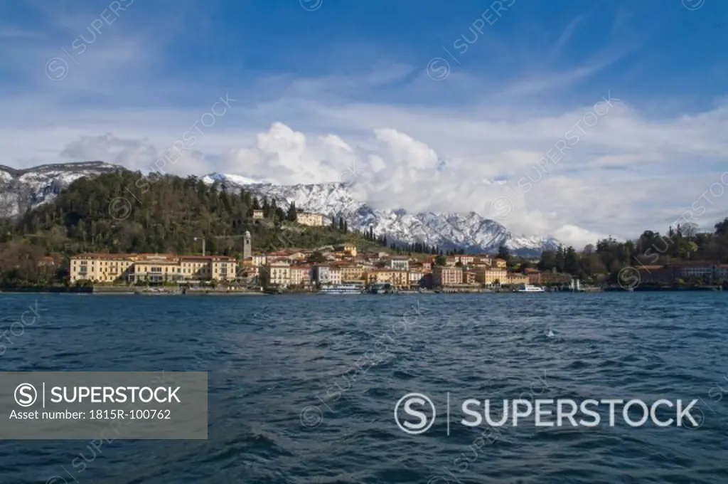 Italy, Como, View of city with Lake Como