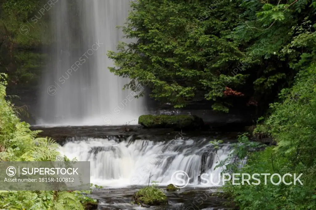 Ireland, Connacht, County Leitrim, View of Glencar waterfall