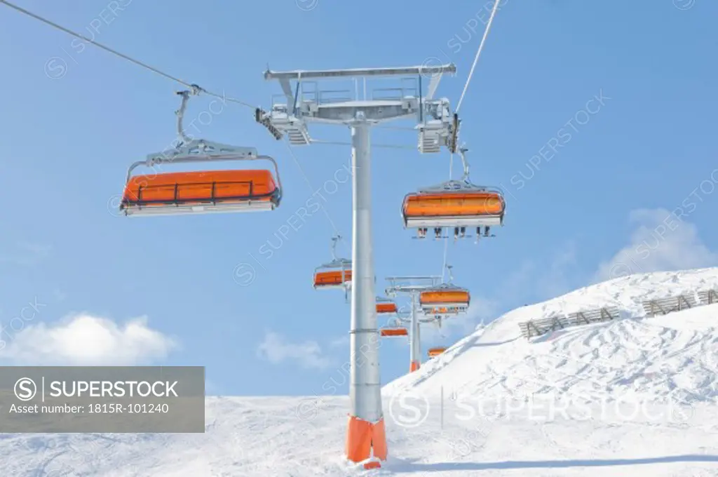 Austria, View of ski lift above austrian alps