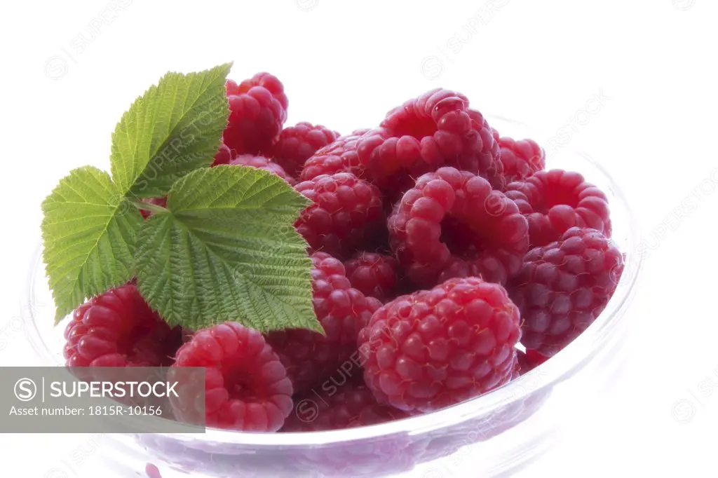 raspberries, cut-out, white background