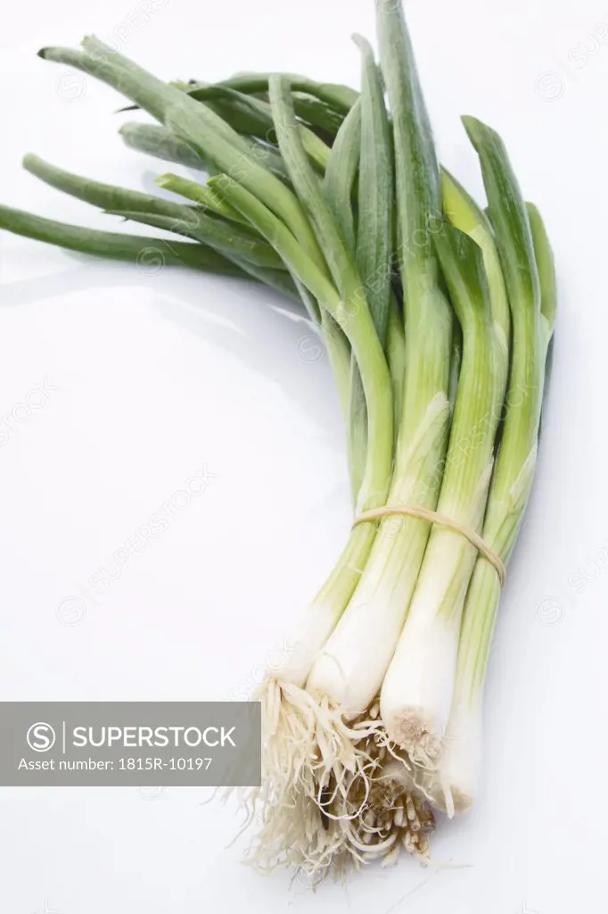 Spring onions, cut-out, white background