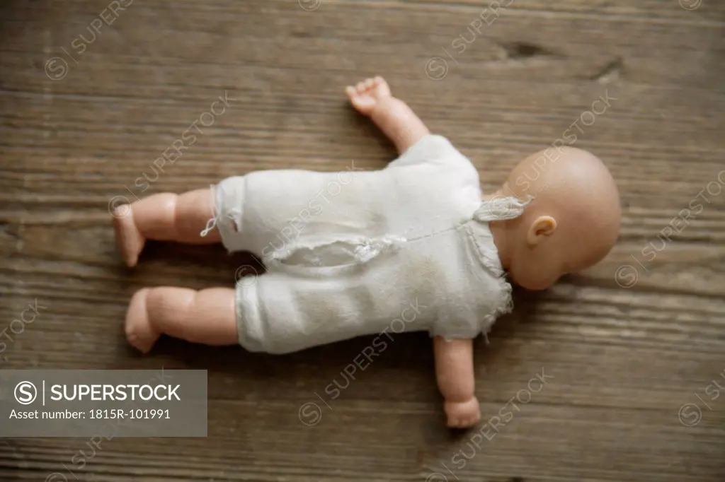 Germany, Bavaria, Doll on wooden floor
