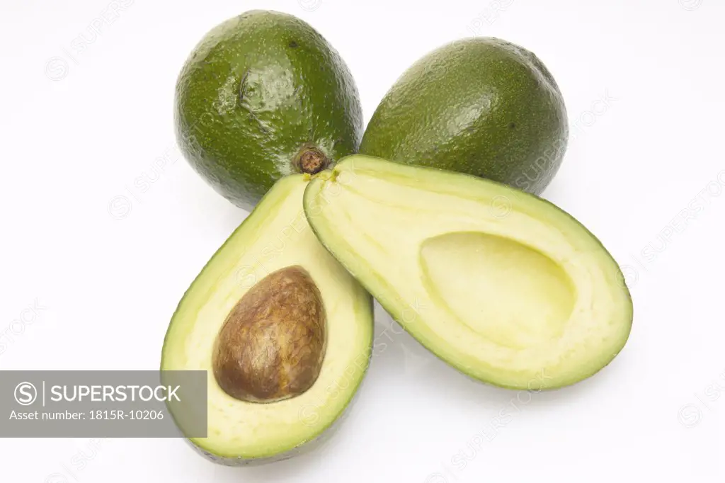 avocados, cut-out, white background