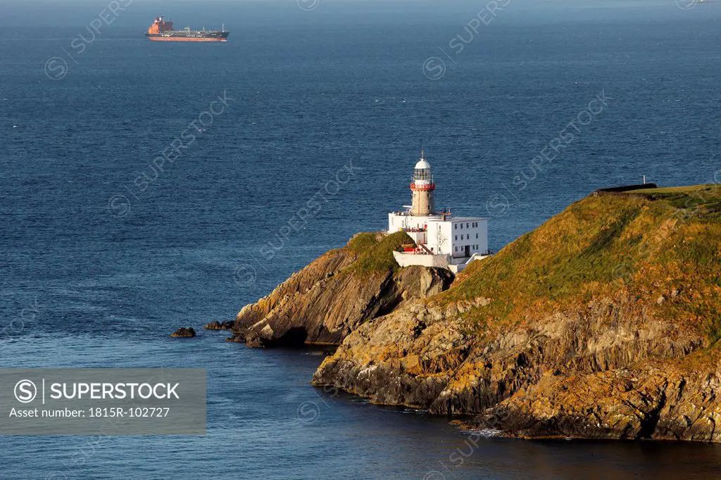 Ireland, County Fingal, View of Baily Lighthouse