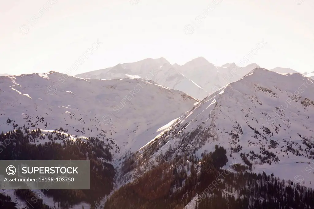 Austria, View of snowy mountains