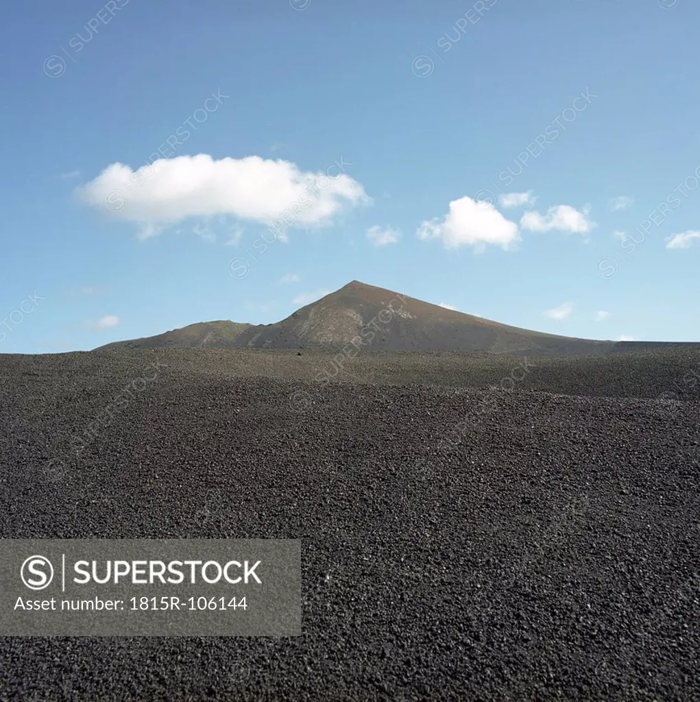 Spain, Lanzarote, View of lava stone landscape