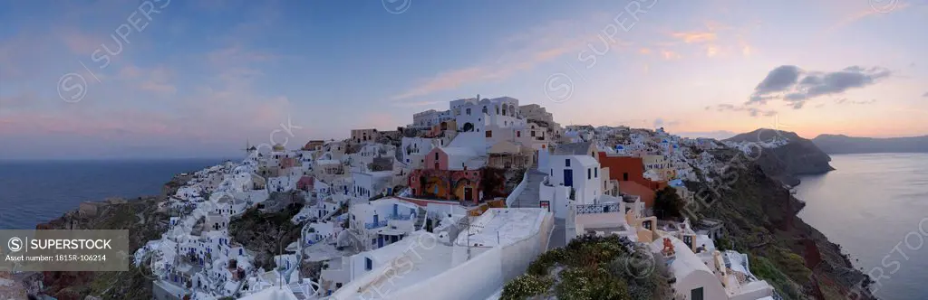Greece, View of Oia village at Santorini