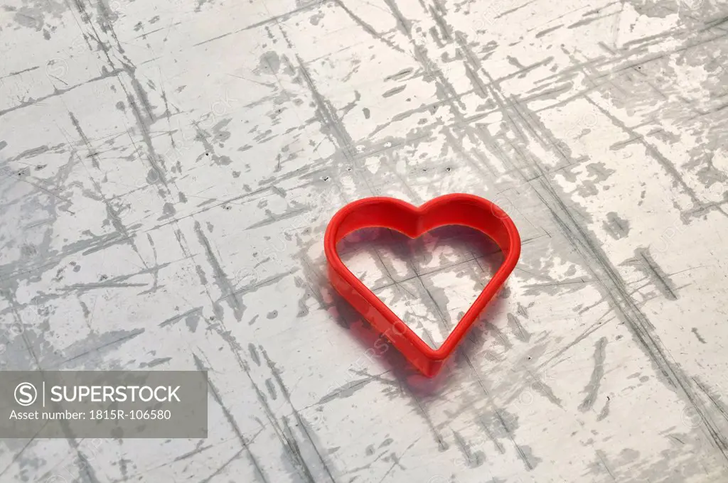 Heart shaped cookie cutter, close up